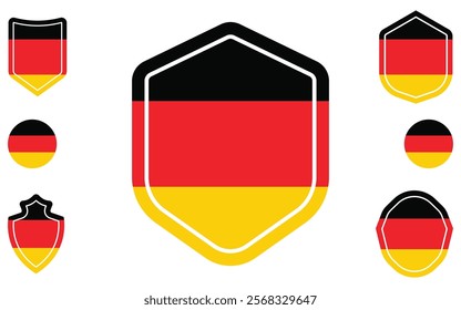 Germany flag vector icon isolated, Germany flag button, vector illustration of Germany flag.