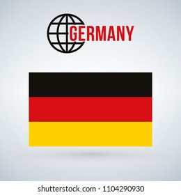 Germany flag, vector illustration isolated on modern background with shadow.