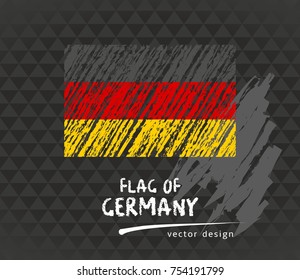 Germany flag, vector sketch hand drawn illustration on dark grunge backgroud