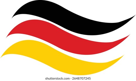 Germany flag wave isolated or transparent background vector illustration.
