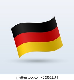 Germany flag waving form on gray background. Vector illustration.