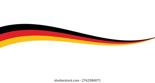 Germany flag waving line on white background