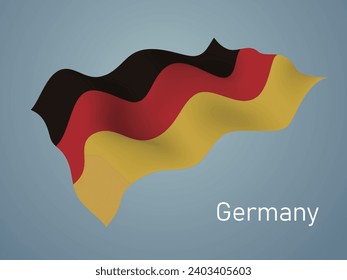 Germany flag, Waving on blue background, vector format is eps10 