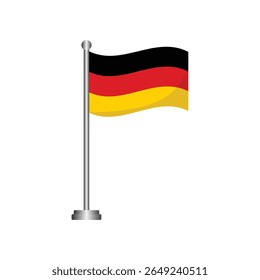 Germany Flag Waving on Flagpole Vector