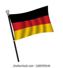 Germany flag , flag of Germany waving on flag pole, vector illustration EPS 10.
