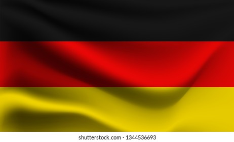 Germany flag waving with the wind, 3D illustration