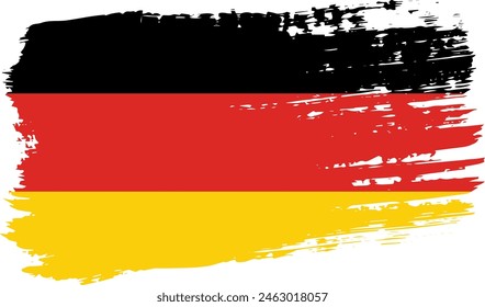 Germany flag, wide brush stroke on transparent background, vector.