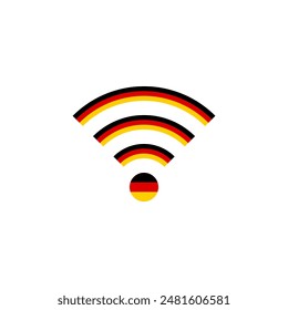 Deutschland Flagge WiFi-Symbol. Vektorillustration isoliert auf weißem Hintergrund