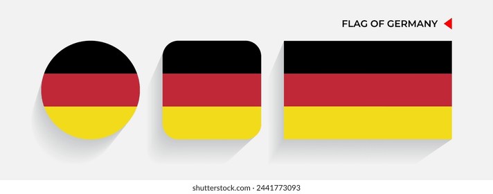Germany Flags arranged in round, square and rectangular shapes