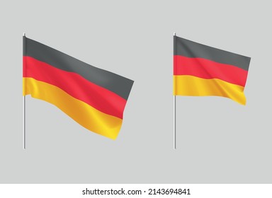 Germany flags. Set of national realistic Germanian flags. Vector