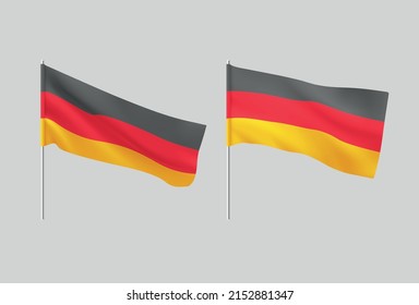 Germany flags. Set of national realistic Germanian flags. Vector