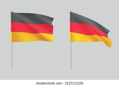 Germany flags. Set of national realistic Germanian flags. Vector