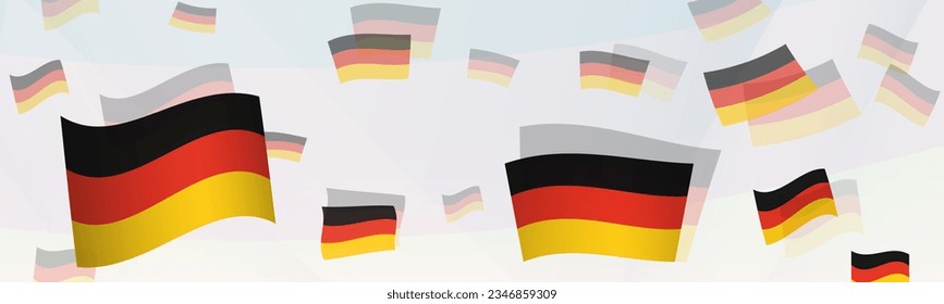 Deutschland flaggen-thematisierte abstrakte Design auf einem Banner. Abstraktes Hintergrunddesign mit nationalen Flaggen. Vektorgrafik.