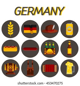 Germany flat icon set