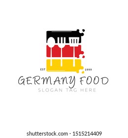 germany food logo icon design templat. spoon, spatula and fork icon vector illustrasion