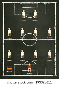 Germany Football Club line-up on Pitch, vector design.