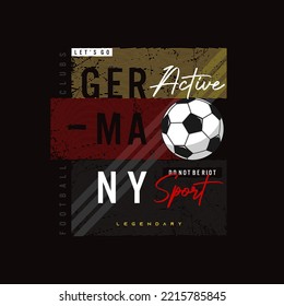 germany football sport, typography graphic design, for t-shirt prints, 