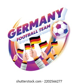 Germany Football Team Masthead Logo with National Flag of Germany