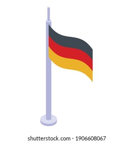 Germany foreign language flag icon. Isometric of germany foreign language flag vector icon for web design isolated on white background