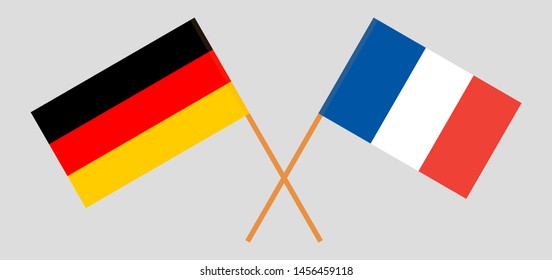 Germany France Crossed German French Flags Stock Vector (Royalty Free ...