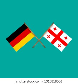 germany and Georgia crossed flags.Language learning or travel concept.