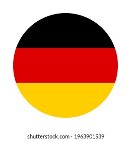 Germany German Flag Round Circle Badge or Sticker Icon. Vector Image.