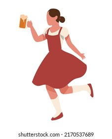 germany girl celebrating oktoberfest character