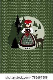 Germany , girl wearing traditional Black Forest costume 