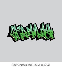 Grafiti vectorial alemán etiquetando letra texto texto arte callejero