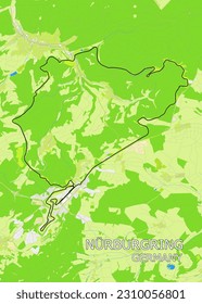 NÜRBURGRING, GERMANY – GRAND PRIX CIRCUIT MAP