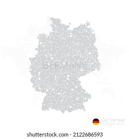Germany grey map isolated on white background with abstract mesh line and point scales. Vector illustration eps 10