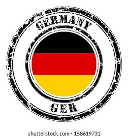 Germany grunge flag on button stamp