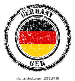 Germany grunge flag on button stamp
