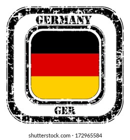 Germany grunge flag on button stamp 