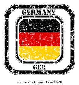 Germany grunge flag on button stamp 