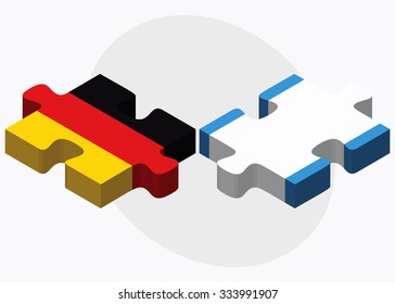 Germany and Guatemala Flags in puzzle isolated on white background