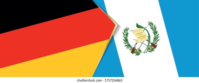 Germany and Guatemala flags, two vector flags symbol of relationship or confrontation.