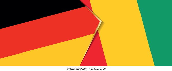 Germany and Guinea flags, two vector flags symbol of relationship or confrontation.