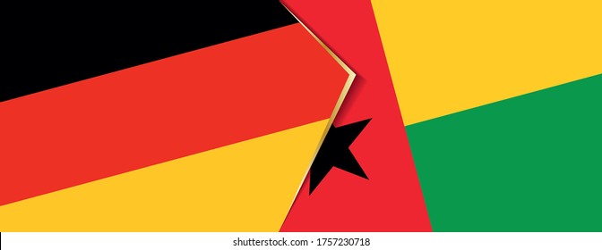 Deutschland und Guinea-Bissau Flaggen, zwei Vektorflaggen Symbol für Beziehung oder Konfrontation.