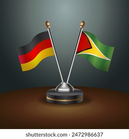 Germany and Gunaya table flags relation with gradient backgrund. Vector Illustration