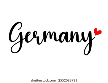 Germany hand drawn vector calligraphy lettering. Design element for cards, banners, flyers, T shirt prints isolated on white background.