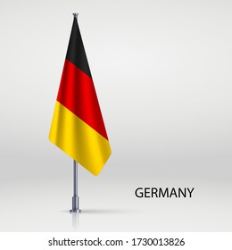 Bandera colgante de Alemania en el asta