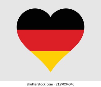 Germany Heart Flag. German Love Shape Country Nation National Flag. Federal Republic of Germany Banner Icon Sign Symbol. EPS Vector Illustration.