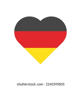 Germany heart flag on white background. EPS 10.