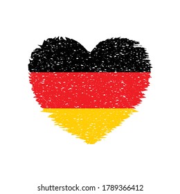 Germany Heart Shape Flag Grunge Vintage Style
