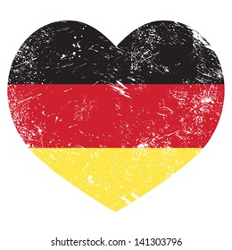 Germany heart shaped retro flag