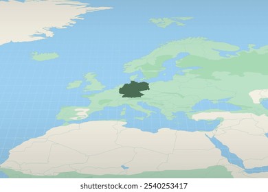 A Alemanha destacou em um mapa detalhado, a localização geográfica da Alemanha. Mapa vetorial.