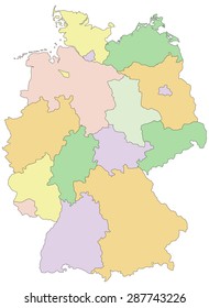 Germany - Highly detailed editable political map with separated layers.