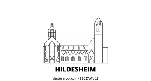 Germany, Hildesheim line travel skyline set. Germany, Hildesheim outline city vector illustration, symbol, travel sights, landmarks.