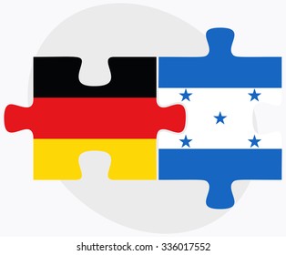 Germany and Honduras Flags in puzzle isolated on white background